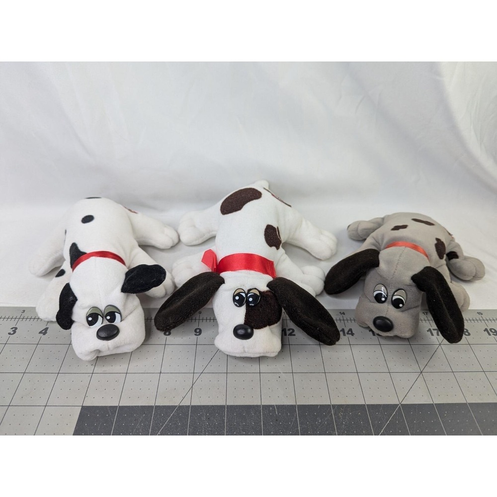 Tonka Pound Puppies Dog Plush Lot White Gray Stuffed Animal Toy